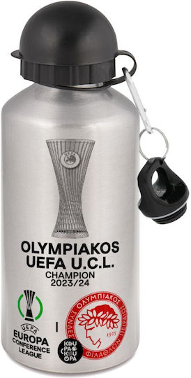 Koupakoupa Olympiacos Winner Uefa Europa Conference League Champion 2023/24 Metal Water Bottle Silver Aluminum 500ml