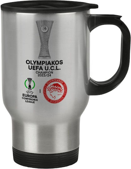 Olympiacos Winner Uefa Europa Conference League Champion 2023/24 Stainless Steel Double Wall Travel Mug Thermos 450ml