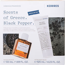 Korres Black Pepper Men's Set with Eau de Toilette Korres Black Pepper Men's Set with Eau de Toilette