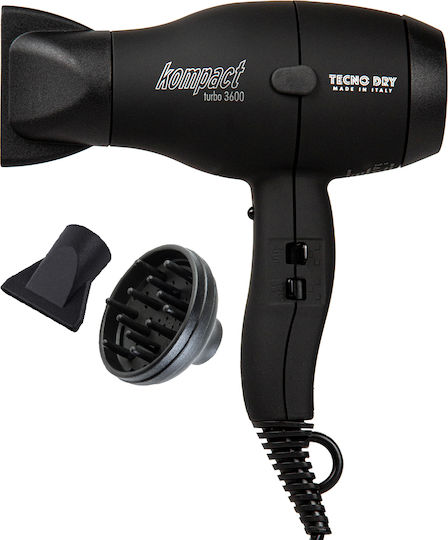 Tecno Dry Професионален Сешоар Turbo с Дифузер 2000W