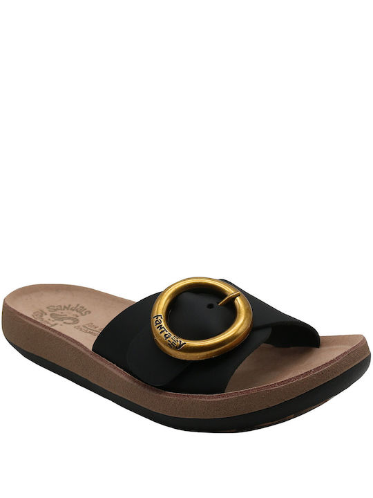 Fantasy Sandals Women's Flat Sandals in Black C...