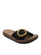 Leather Women's Flat Sandals Black