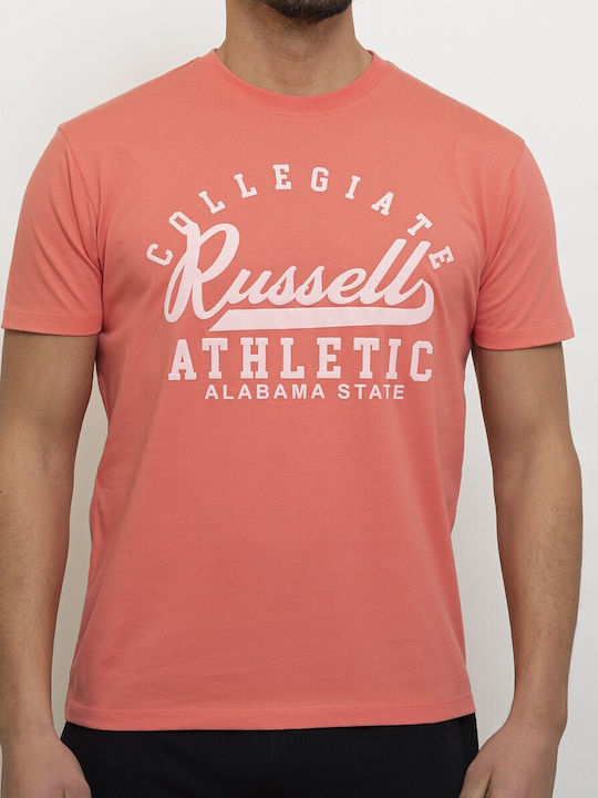 Russell Athletic Ανδρικό T-shirt Κοντομάνικο Ροζ