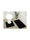 Rutschfest Set Badematten Synthetisch,Polyester/Cotton/Leather Rechteckig E-25646699 Black Velvet-Black Metal 2Stück