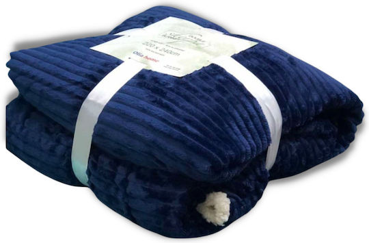 Olia Home Pătură Fleece Supradublă 220x240 cm Albastră