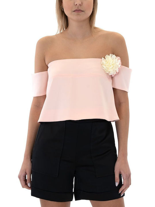 J'aime Les Garcons Women's Blouse Strapless Pink