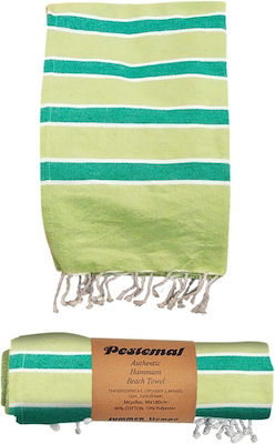 Beach Towel Pestemal Colorful Stripes 280g 90x180cm Summertiempo 622967 Green