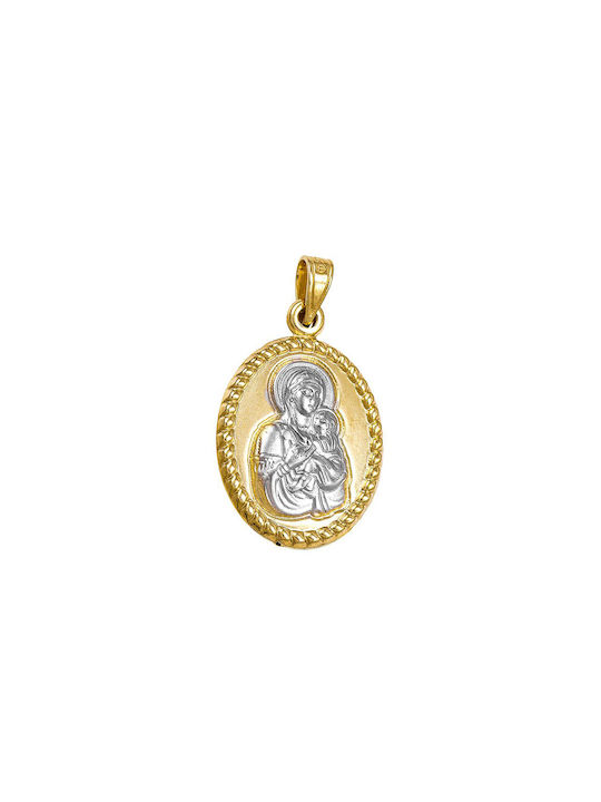 Papoulidis Jewellery Pendant Kids Talisman with Virgin Mary from Gold 9K FY214-1-9