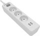 Philips Πολύπριζο Aσφαλείας 3 Θέσεων με 2 USB-A, Διακόπτη και Καλώδιο 2m