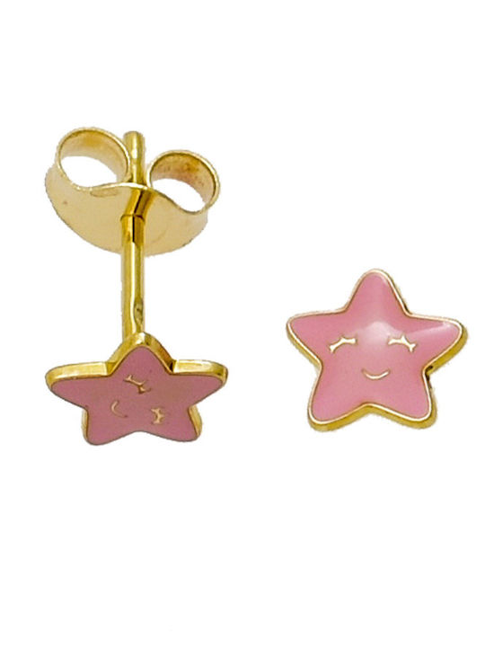 Kontopoulos Star Kids Earrings Studs Stars from Gold 14K