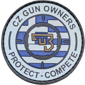Cz Gun Owners Ελληνική Σημαία Pvc Patch Λευκό