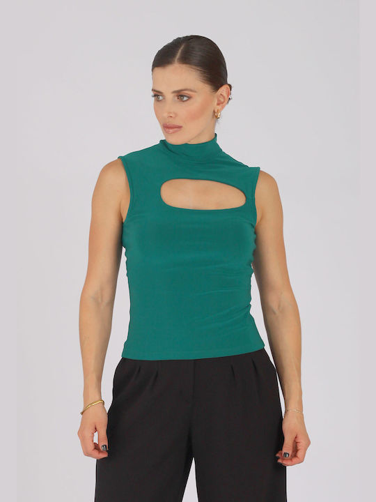 On Line Women's Blouse Turtleneck Green