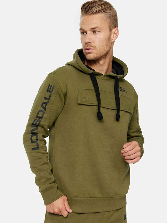 Rushen Sweatshirt mit Kapuze Olive/Black