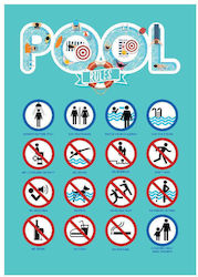 "Pool Rules" Sign Sticker PVC 5mm 0100512 Artgraphix