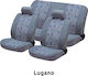 Autoline Σετ Καλύμματα Αυτοκινήτου 6τμχ Βελουτέ Velour-Jacquard Lugano Γκρι