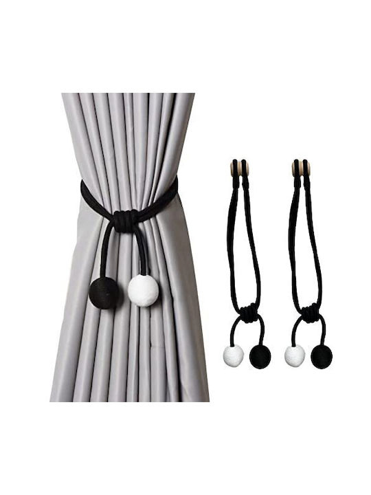 Tie-Back Magnetic made of Metal Black 2pcs