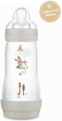 Mam Plastic Bottle Easy Start Anti-Colic with Silicone Nipple for 4+ months Beige Rabbit 320ml 1pcs