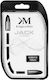 Kruger & Matz Καλώδιο Ήχου 3.5mm male - 3.5mm male Ασημί 1m KM0312P