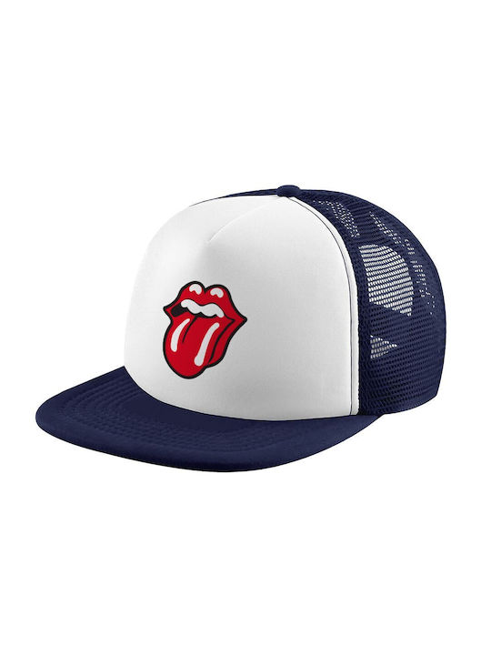 Koupakoupa Pălărie pentru Copii Tesatura Rolling Stones Kiss Alb