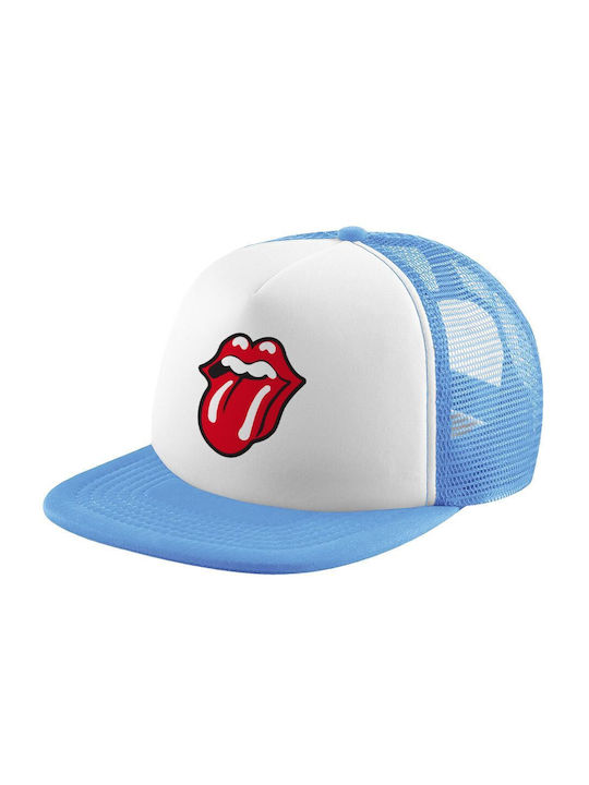 Koupakoupa Kids' Hat Fabric Rolling Stones Kiss Light Blue