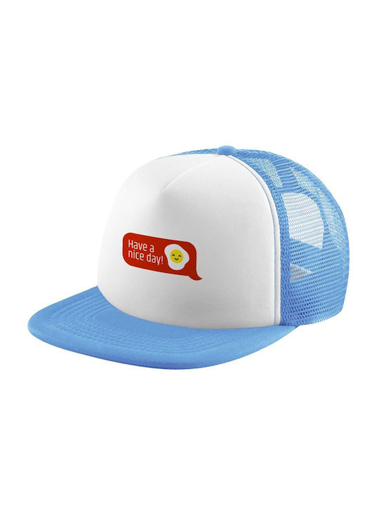 Koupakoupa Παιδικό Καπέλο Υφασμάτινο Have A Nice Day Emoji Γαλάζιο