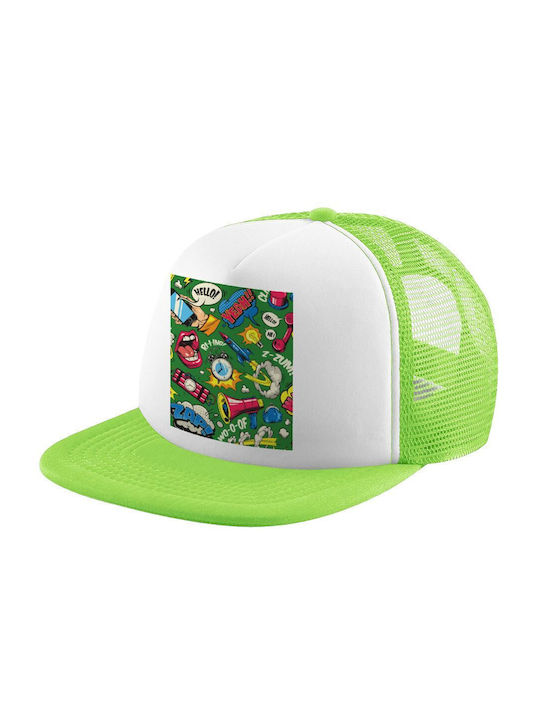 Koupakoupa Kids' Hat Fabric Pop Art Colorful Seamless Green