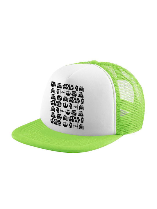 Koupakoupa Παιδικό Καπέλο Jockey Υφασμάτινο Star Wars Pattern Πράσινο