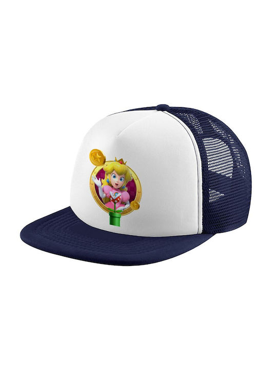 Koupakoupa Pălărie pentru Copii Jockey Tesatura Princess Peach Toadstool Alb