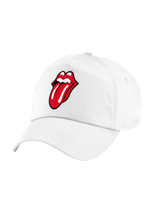 Koupakoupa Kids' Hat Fabric Rolling Stones Kiss White