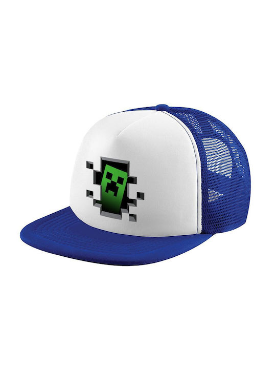 Koupakoupa Kids' Hat Jockey Fabric Minecraft Creeper White