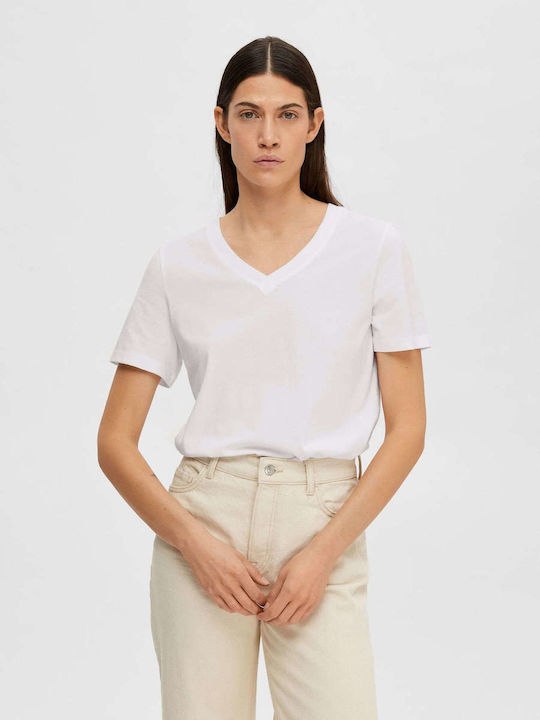 Selected Damen T-shirt White