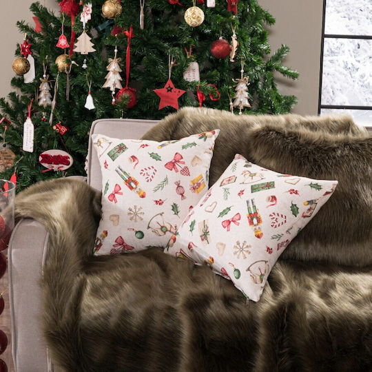 Teoran Christmas Decorative Square Pillowcase 65x65cm