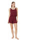 Siyah Inci Summer Women's Pyjama Set Burgundy