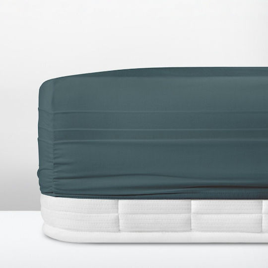 Cannon for Single Bed 100x200+30cm with Elastic Classic Dark Petrol
