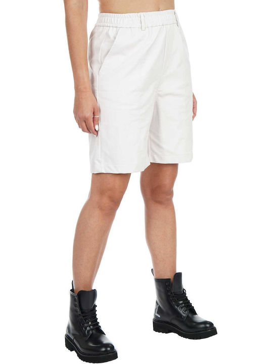 Collectiva Noir Women's Leather Shorts White
