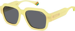 Polaroid Sunglasses Κίτρινα with Acetate Frame & Gray Lens