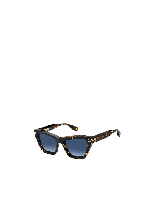 Marc Jacobs Women's Sunglasses with Brown Tartaruga Plastic Frame and Blue Gradient Lens MJ 1001/S 086