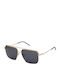 Zadig & Voltaire Men's Sunglasses with Gold Metallic Frame and Gray Lenses