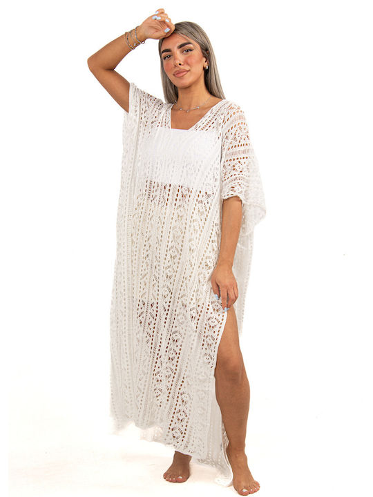 Ellen Damen Kaftan Strand WHITE