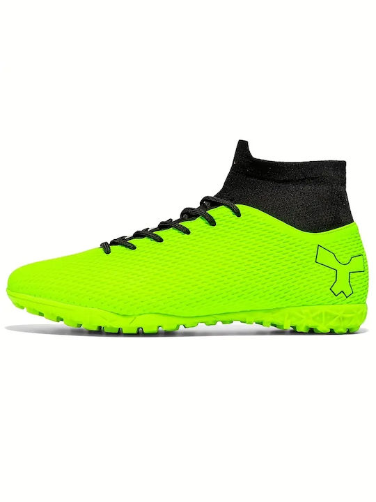 TF High Football Shoes with Molded Cleats Green