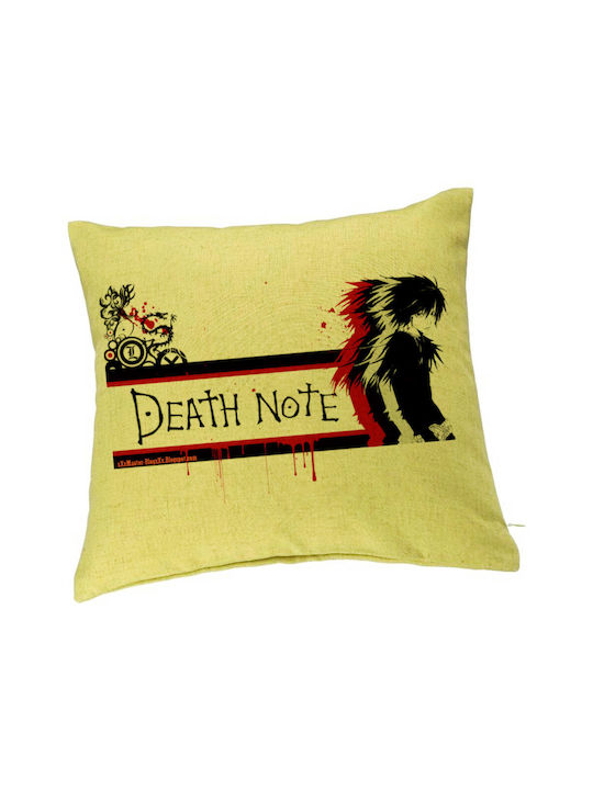 Decorative Pillow Death Note 3 40x40 Cm Green Removable Cover Piping