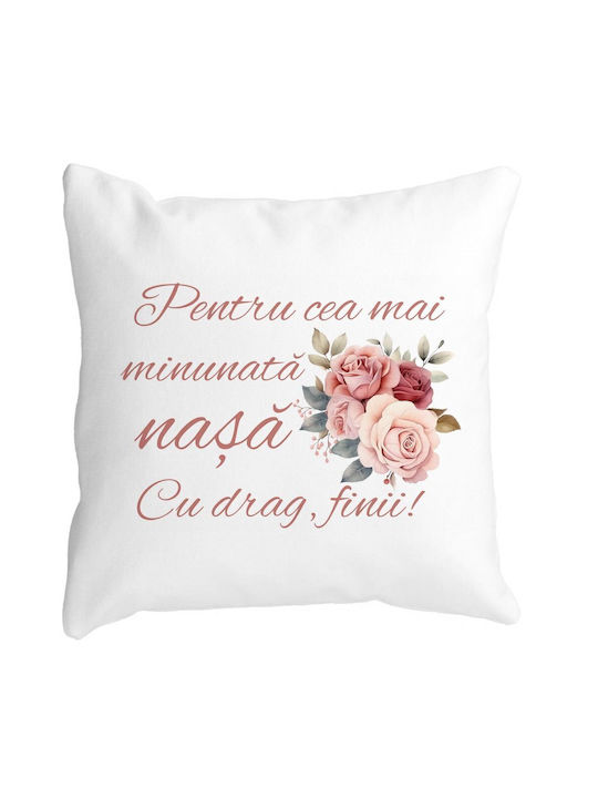 Decorative Pillow Godmother 1 40x40 Cm White Matte Removable Cover Flange