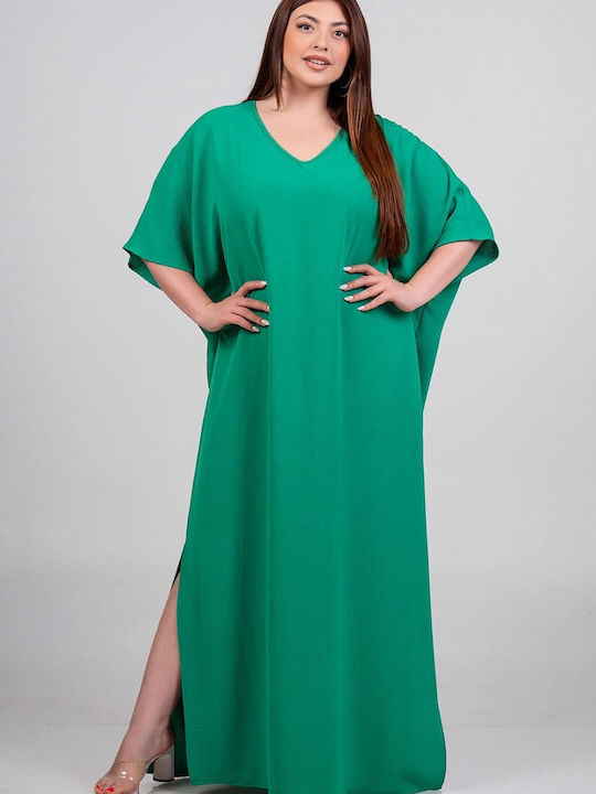 Lovesize Καλοκαιρινό Φόρεμα με Σκίσιμο Πράσινο
