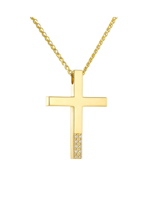 Kritsimis Women's Gold Cross 14K with Chain