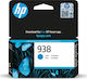 HP 938 Original InkJet Druckerpatrone Cyan (4S6...