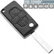 Foldable Car Key Shell with Blade with 4 Buttons for Citroen