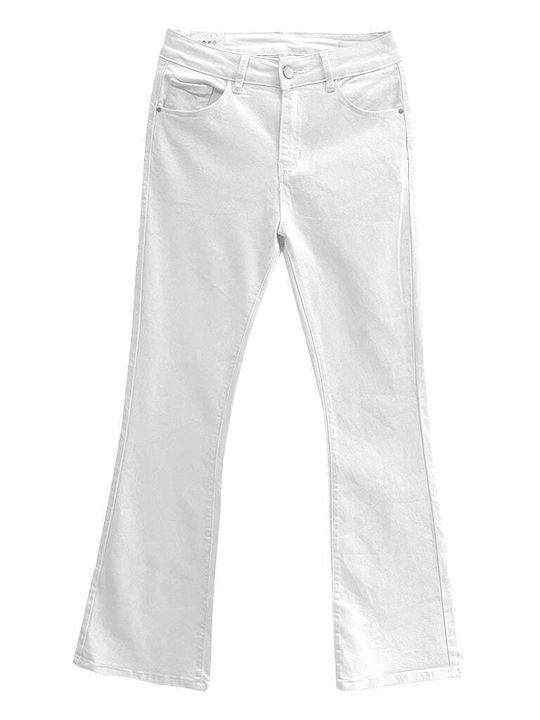 Women's Jean Trousers Flared White