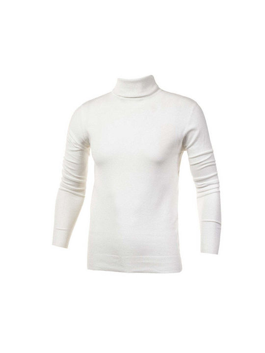 5Evenstar Men's Long Sleeve Blouse Turtleneck White