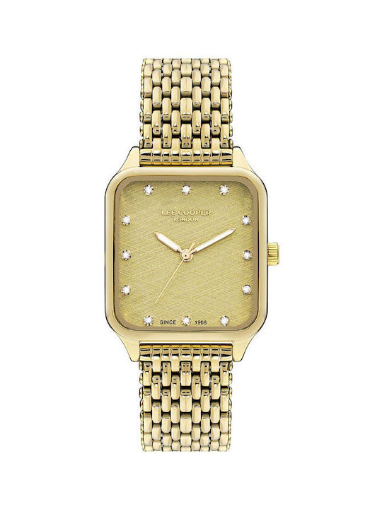 Lee Cooper Crystals Uhr mit Gold Metallarmband