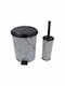 Sidirela Design Plastic Toilet Brush and Basket Set 7lt White